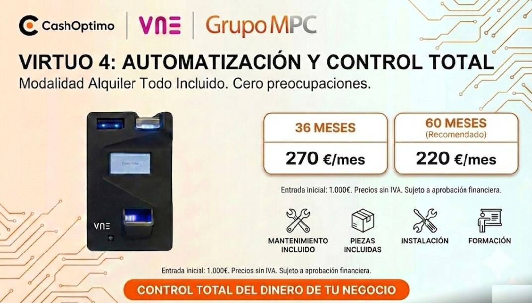 Oferta renting Virtuo 4: cuotas de 270 y 220 euros al mes